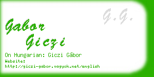 gabor giczi business card